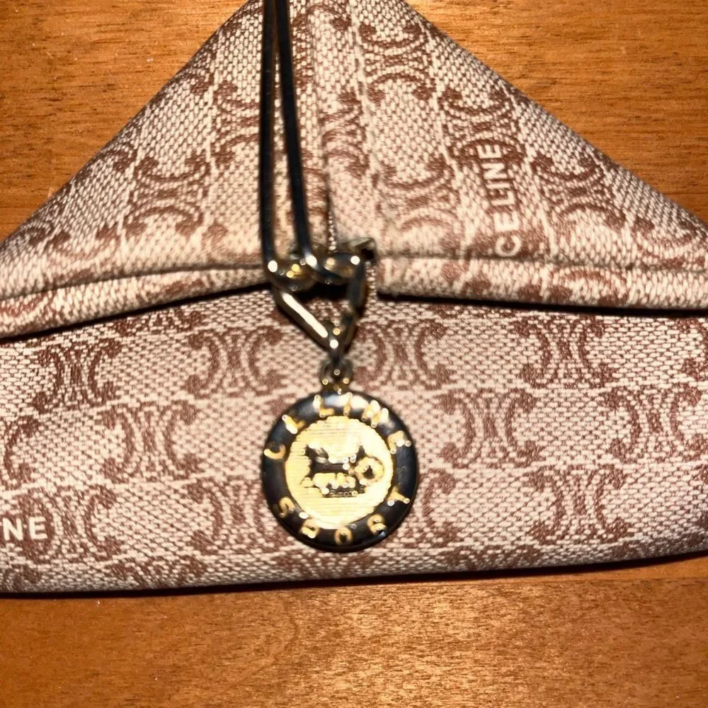 Celine Vintage Triangular Pouch with Tassel